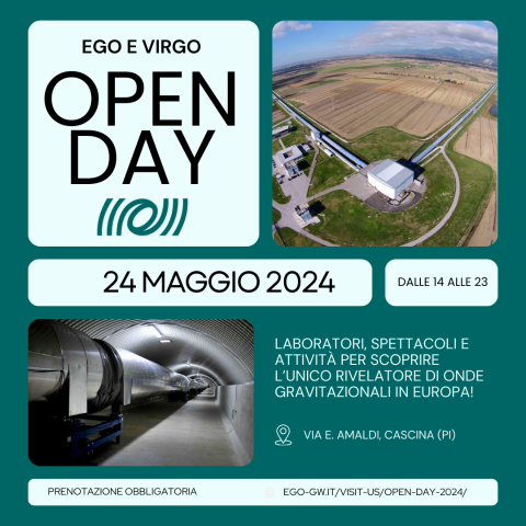 Open Day all'Osservatorio Gravitazionale Europeo il 24 maggio