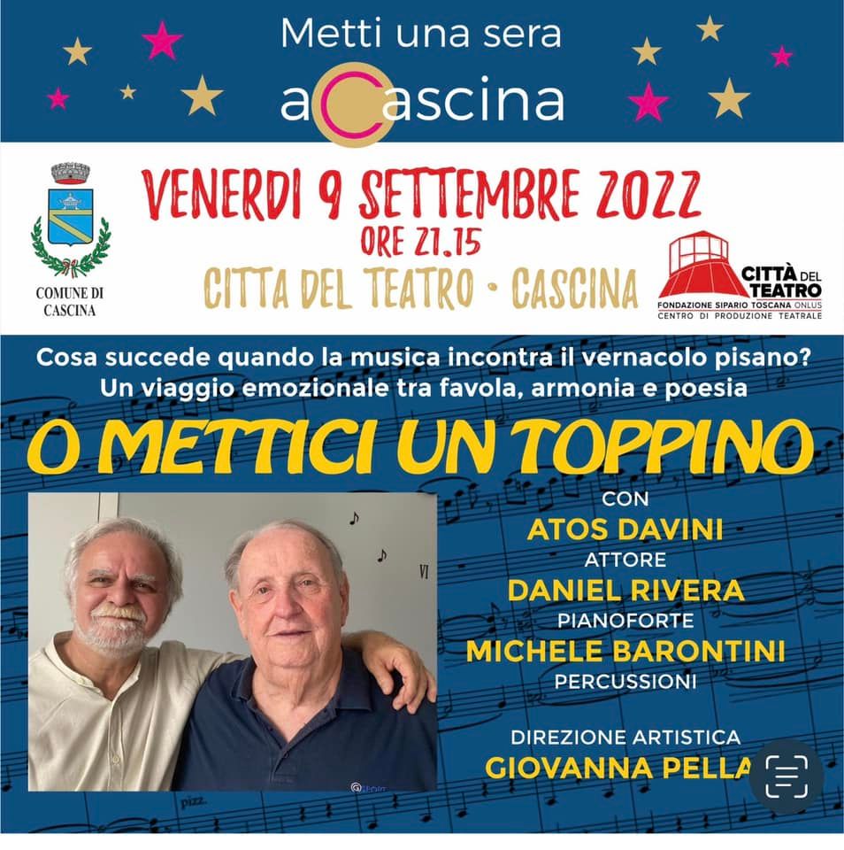 "O METTICI UN TOPPINO" spettacolo con Atos Davini e Daniel Rivera