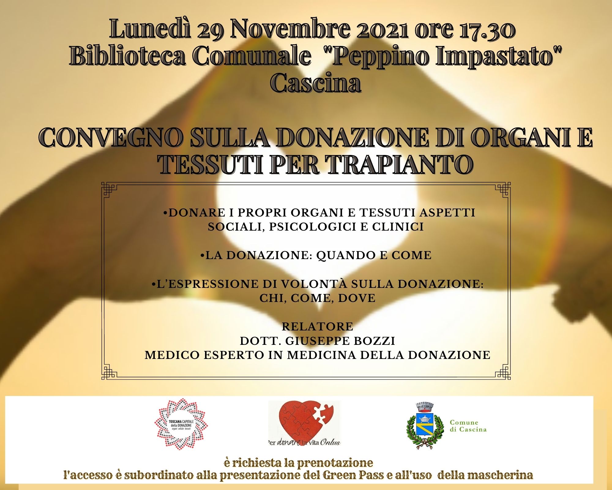 La donazione di organi e tessuti per trapianto terapeutico