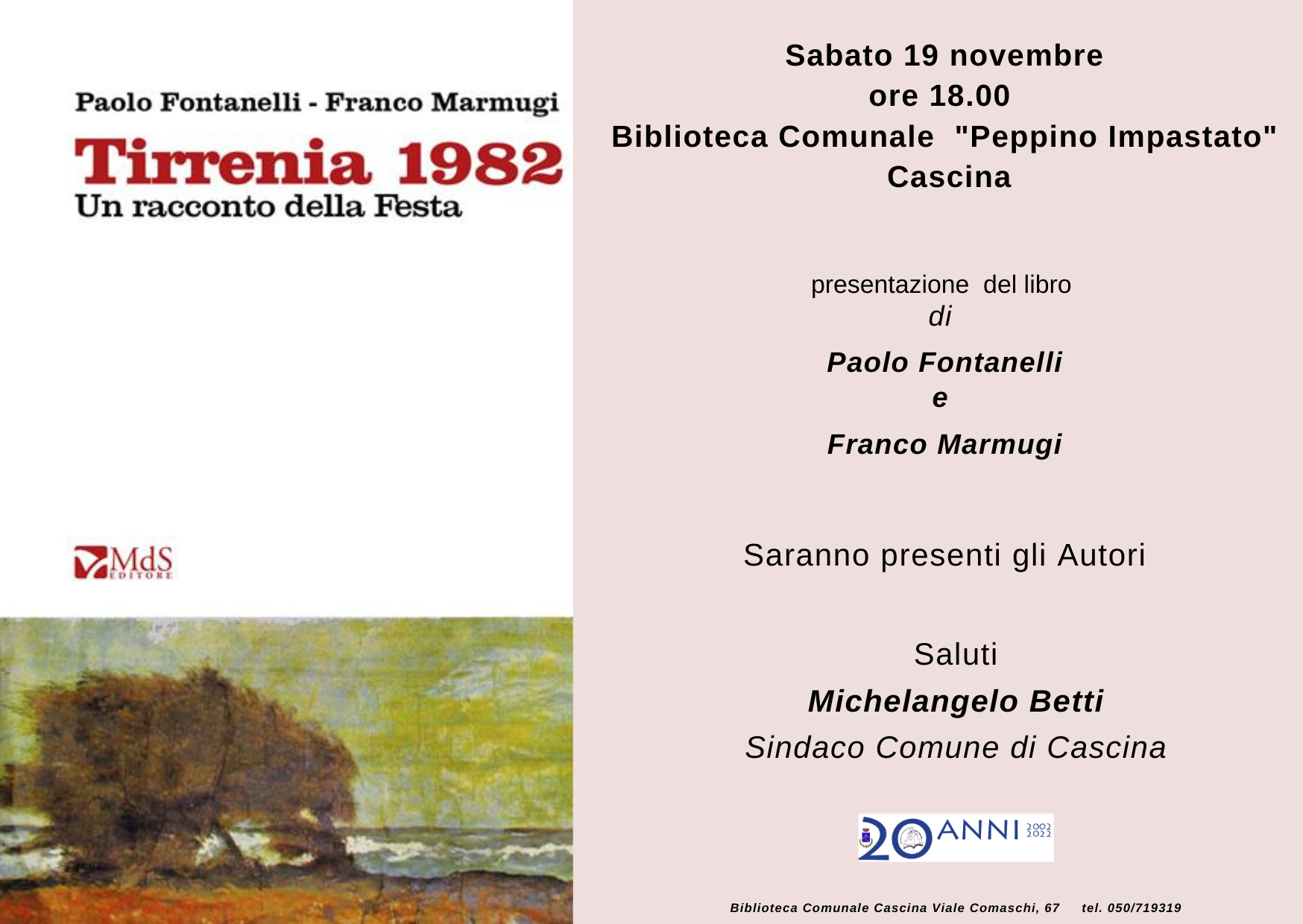  "Tirrenia 1982. un racconto di Festa" presentazione del libro