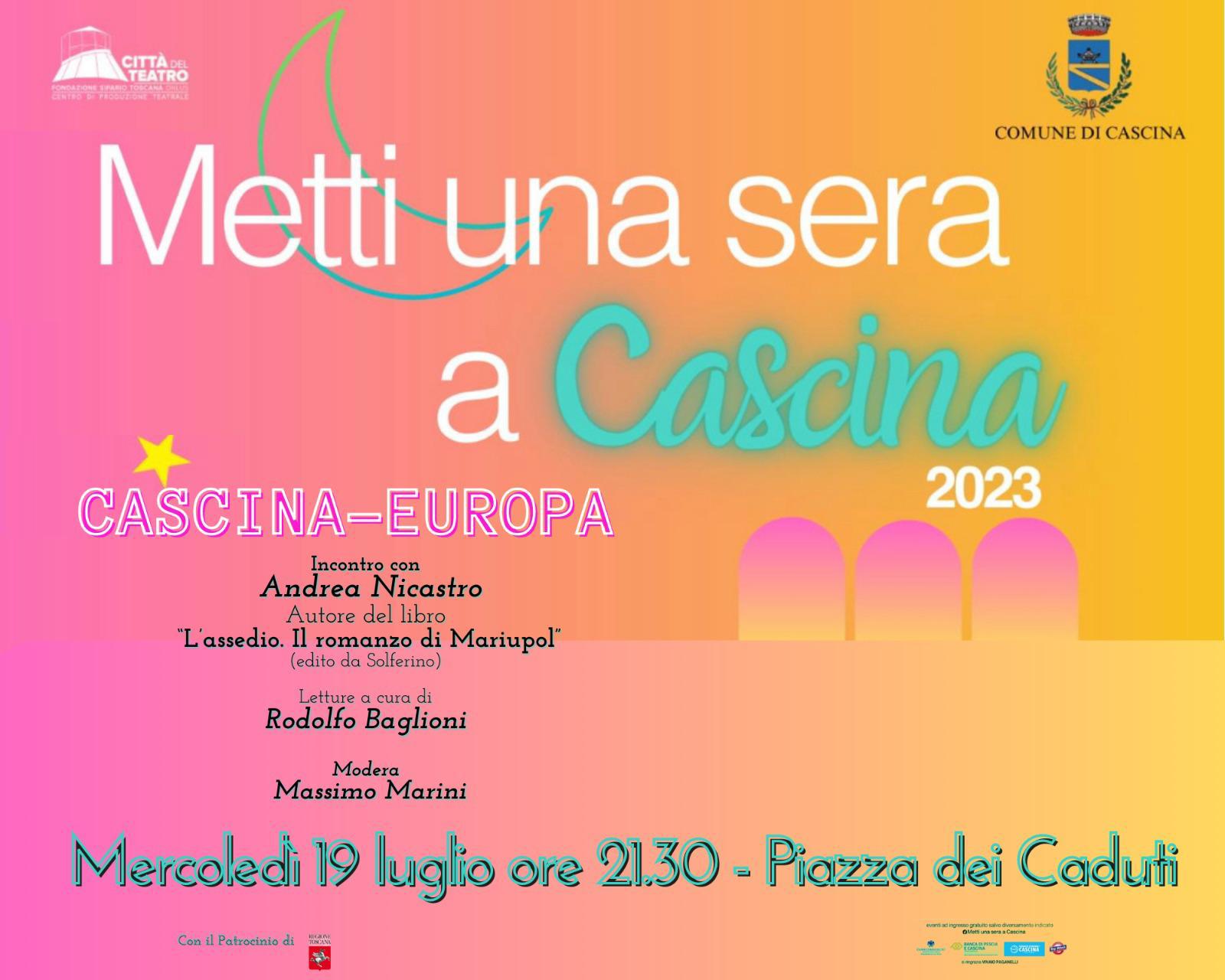 Cascina Europa, stasera incontro con Andrea Nicastro