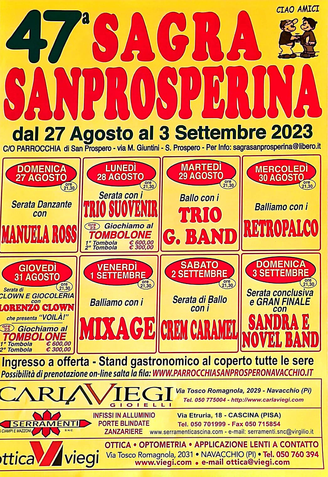 Domenica torna la Sagra Sanprosperina