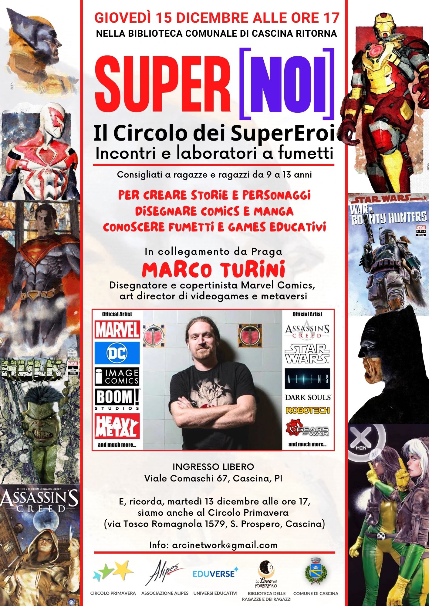 Super-Noi:  Il Circolo dei Super-Eroi incontra l’artista Marco Turini