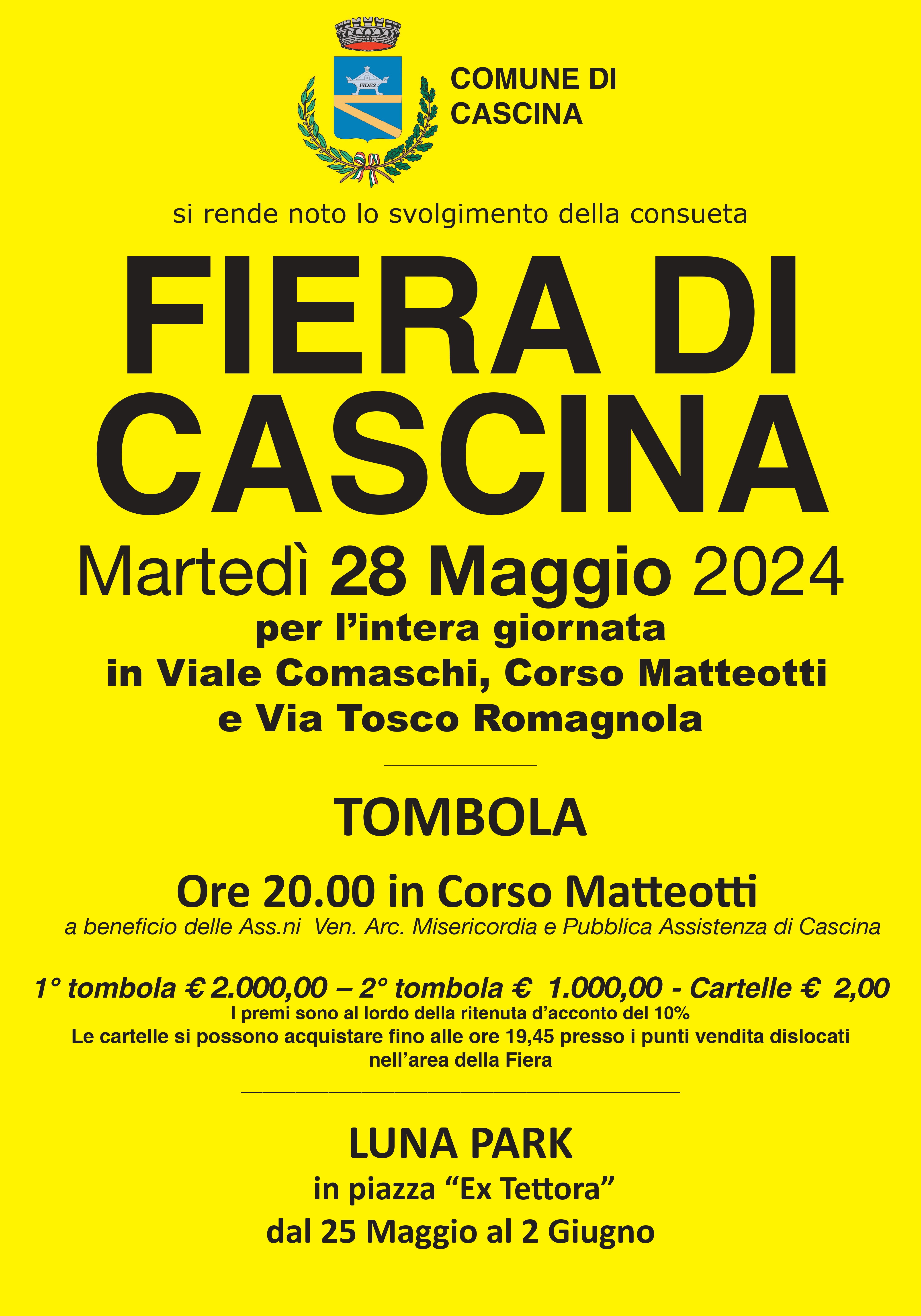 Torna la Fiera di Cascina martedì 28 maggio