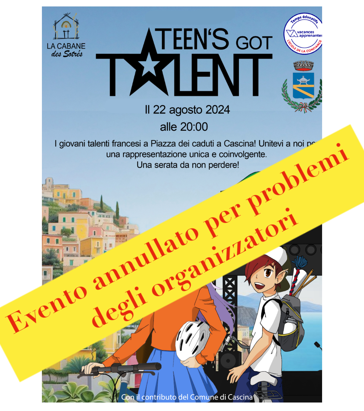 Teen's got Talent - Spettacolo annullato per problemi degli organizzatori