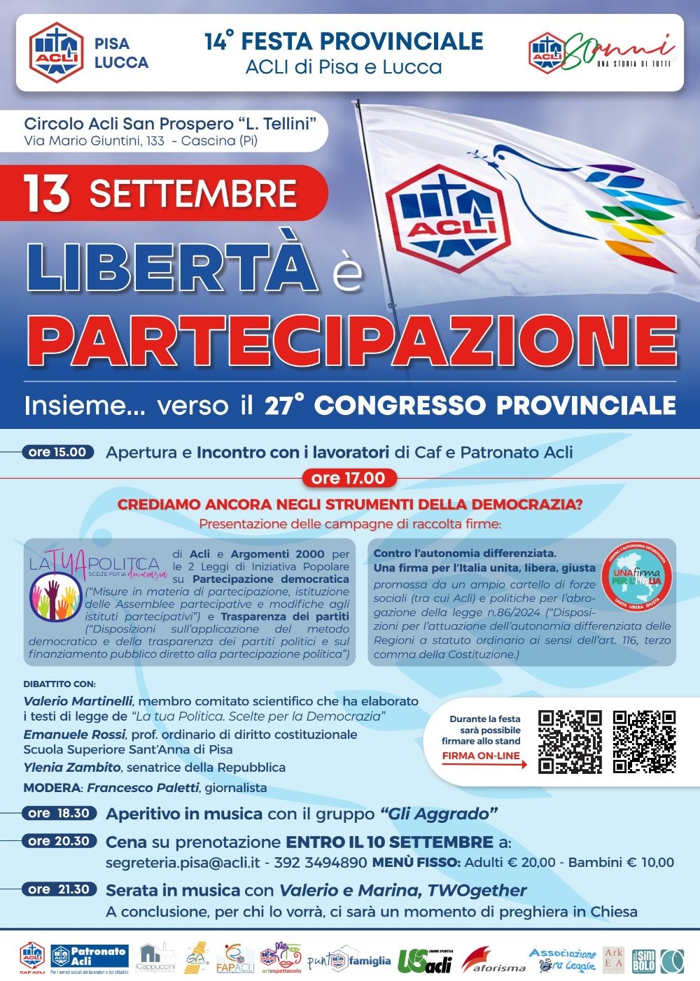 "Libertà è Partecipazione": festa provinciale delle Acli