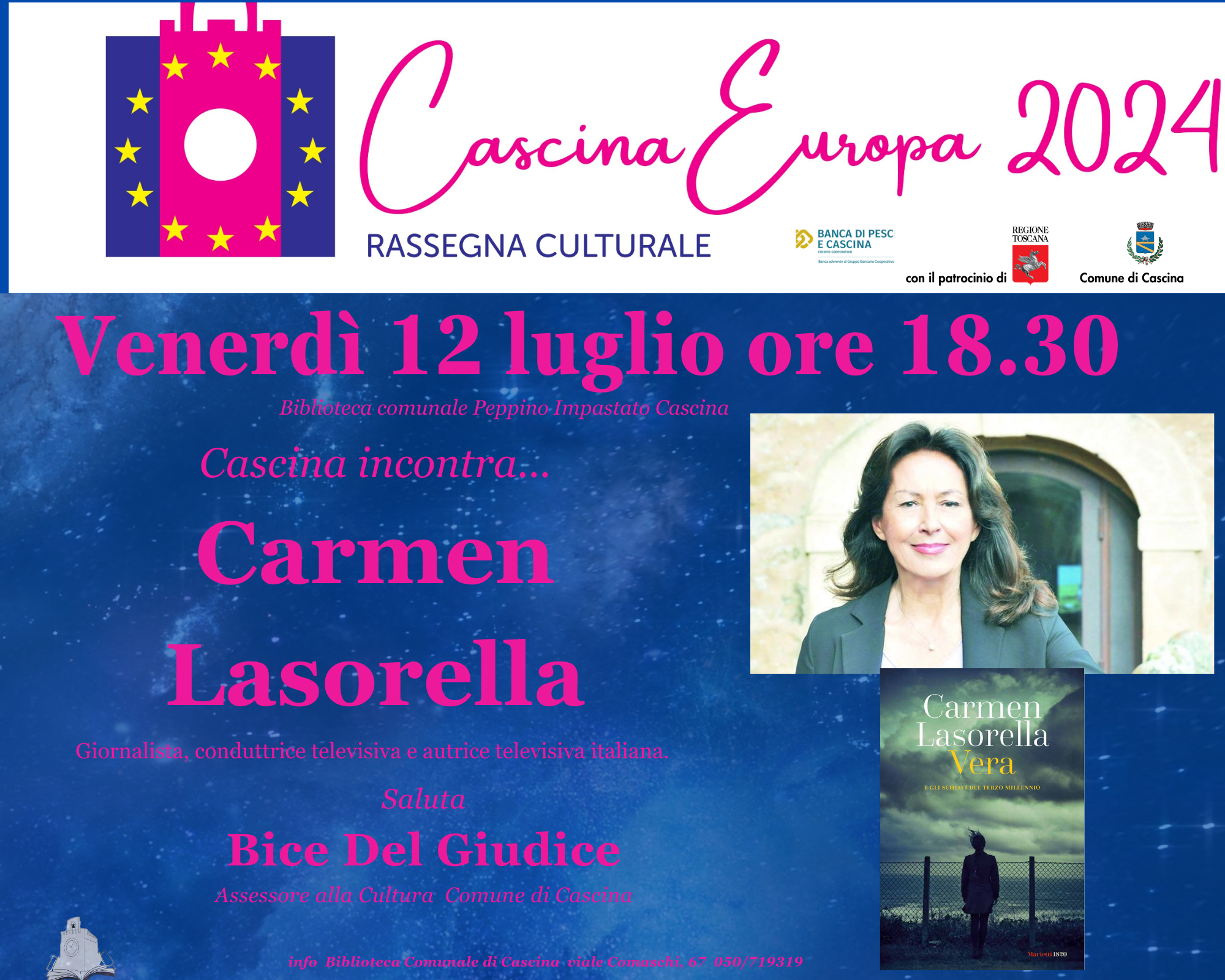 Carmen Lasorella in Biblioteca alle 18.30