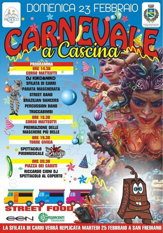 Carnevale a Cascina il 23 febbraio