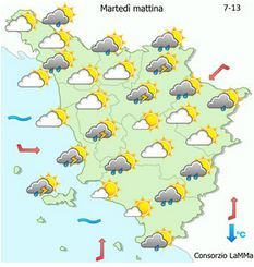 METEO - Previste piogge e temporali fino alle ore 20 di martedì 18 settembre
